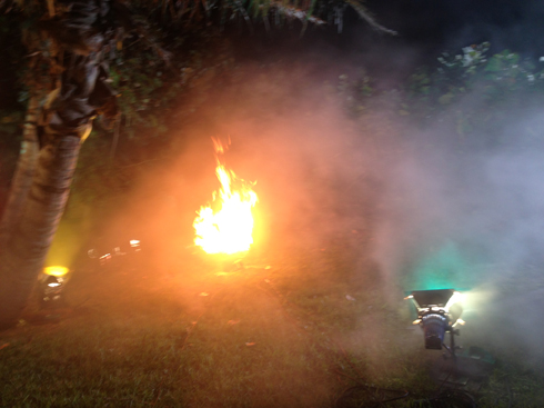 propane flame on a music video shoot